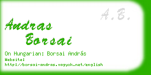 andras borsai business card